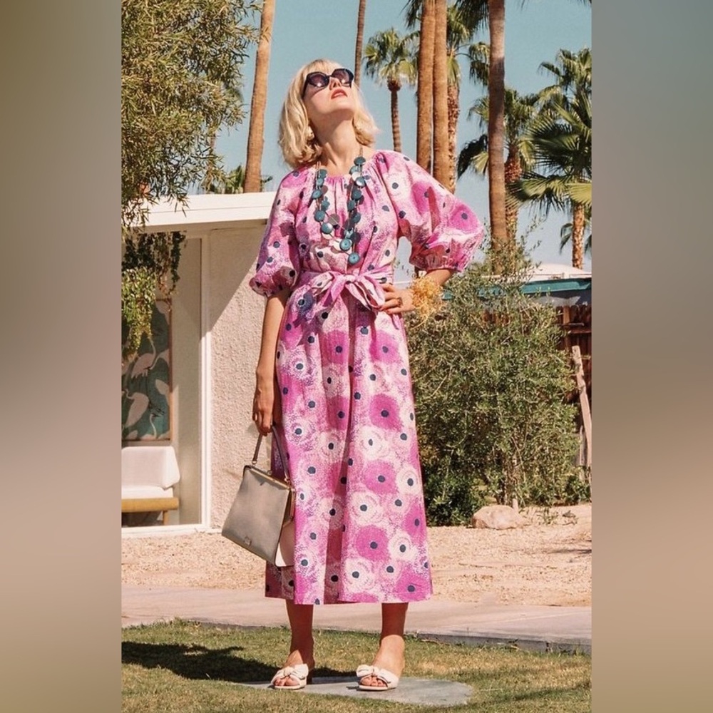 Frances Valentine Bliss Pink Mult Maxi Dress Size 1X NWOT